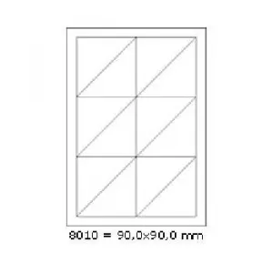Samolepiace etikety 90 x 90 mm, 12 etikiet, A4, 100 listov