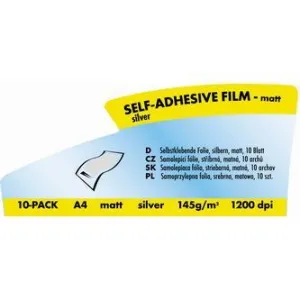 Logo, samolepicí fólie, stříbrná, matná, A4, 145 g/m2, 1200dpi, 10 listov, pro laserové tisk