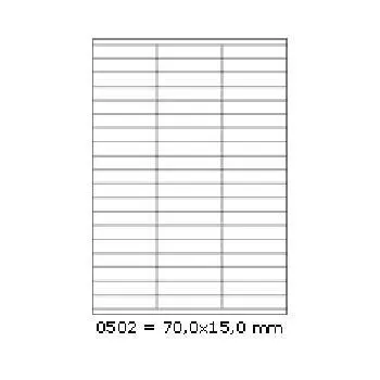 Samolepiace etikety 70 x 15 mm, 57 etikiet, A4, 100 listov