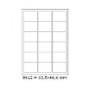 Samolepiace etikety 63,5 x 46,6 mm, 18 etikiet, A4, 100 listov
