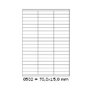 Samolepiace etikety 70 x 15 mm, 57 etikiet, A4, 100 listov
