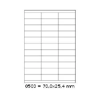 Samolepiace etikety 70 x 25,4 mm, 33 etikiet, A4, 100 listov