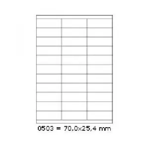 Samolepiace etikety 70 x 25,4 mm, 33 etikiet, A4, 100 listov