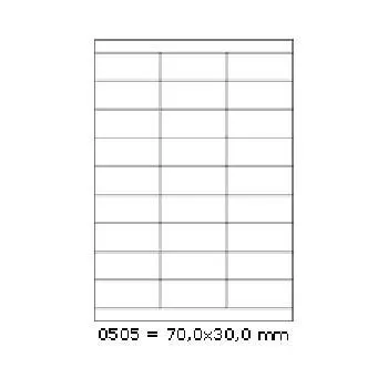 Samolepiace etikety 70 x 30 mm, 27 etikiet, A4, 100 listov