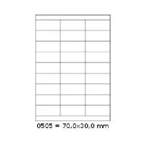 Samolepiace etikety 70 x 30 mm, 27 etikiet, A4, 100 listov