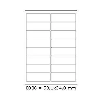 Samolepiace etikety 99,1 x 34 mm, 16 etikiet, A4, 100 listov