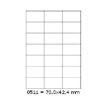 Samolepiace etikety 70 x 42,4 mm, 21 etikiet, A4, 100 listov
