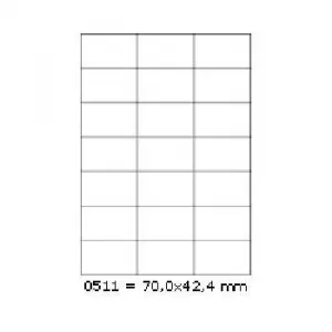 Samolepiace etikety 70 x 42,4 mm, 21 etikiet, A4, 100 listov