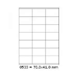 Samolepiace etikety 70 x 41 mm, 21 etikiet, A4, 100 listov