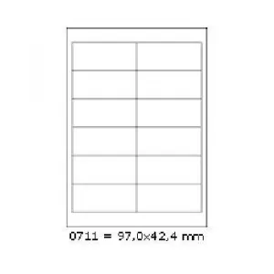 Samolepiace etikety 97 x 42,4 mm, 12 etikiet, A4, 100 listov