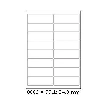 Samolepiace etikety 99,1 x 34 mm, 16 etikiet, A4, 100 listov