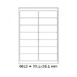Samolepiace etikety 99,1 x 38,1 mm, 14 etikiet, A4, 100 listov