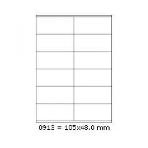 Samolepiace etikety 105 x 48 mm, 12 etikiet, A4, 100 listov