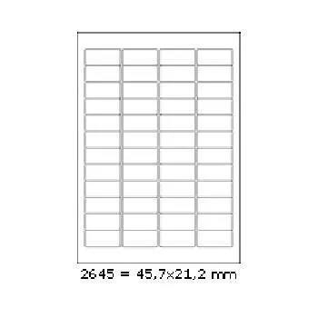 Samolepiace etikety 45,7 x 21,2 mm, 48 etikiet, A4, 100 listov
