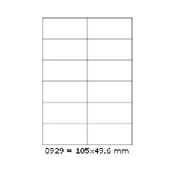 Samolepiace etikety 105 x 49,6 mm, 12 etikiet, A4, 100 listov