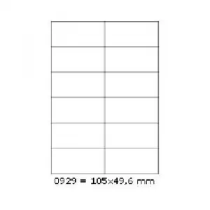 Samolepiace etikety 105 x 49,6 mm, 12 etikiet, A4, 100 listov