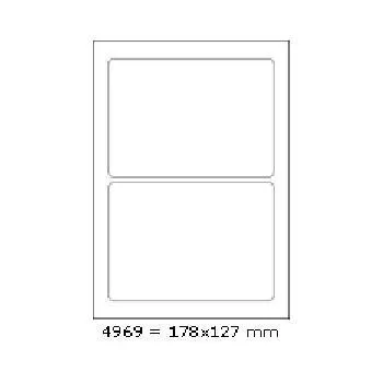 Samolepiace etikety 178 x 127 mm, 2 etikiet, A4, 100 listov
