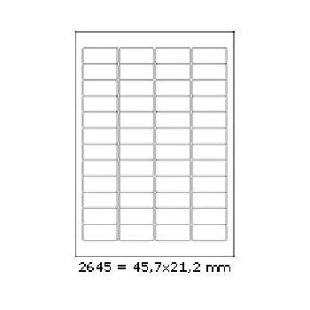 Samolepiace etikety 45,7 x 21,2 mm, 48 etikiet, A4, 100 listov