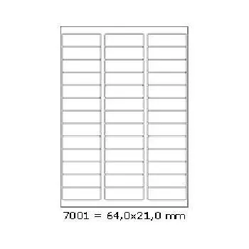 Samolepiace etikety 64 x 21 mm, 39 etikiet, A4, 100 listov