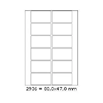 Samolepiace etikety 80 x 47 mm, 12 etikiet, A4, 100 listov