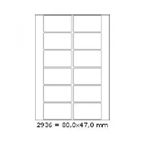 Samolepiace etikety 80 x 47 mm, 12 etikiet, A4, 100 listov