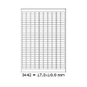 Samolepiace etikety 17,8 x 10 mm, 270 etikiet, A4, 100 listov