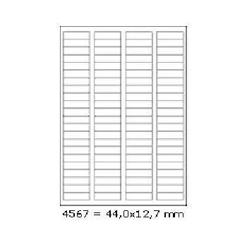 Samolepiace etikety 44 x 12,7 mm, 88 etikiet, A4, 100 listov