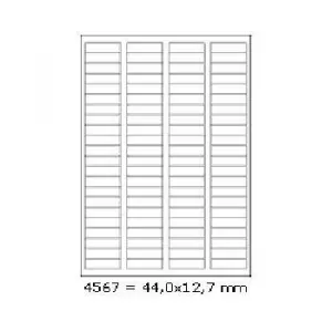 Samolepiace etikety 44 x 12,7 mm, 88 etikiet, A4, 100 listov
