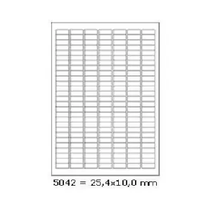 Samolepiace etikety 25,4 x 10 mm, 189 etikiet, A4, 100 listov