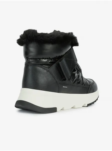 Black women's snow boots with faux fur Geox Falena - Women's