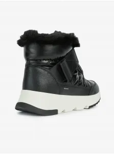 Black women's snow boots with faux fur Geox Falena - Women's