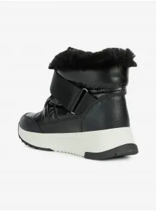 Black women's snow boots with faux fur Geox Falena - Women's