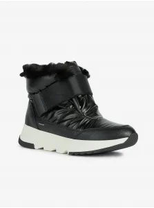 Black women's snow boots with faux fur Geox Falena - Women's