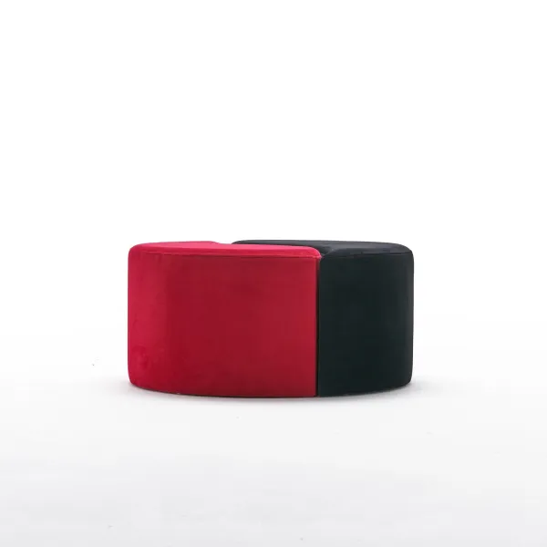 Taburette Alis Pouf Červená a čierna