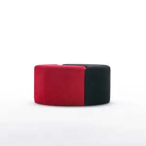 Taburette Alis Pouf Červená a čierna