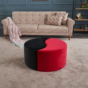 Taburette Alis Pouf Červená a čierna