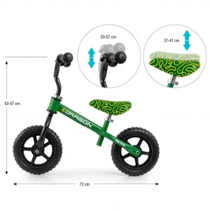 Detský balančný bicykel Milly Mally Dragon green