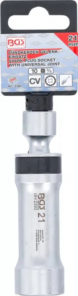 BGS Technics Hlavica na zapaľovacie sviečky, 12-hran, s prídržnou pružinou, 3/8", 21 mm