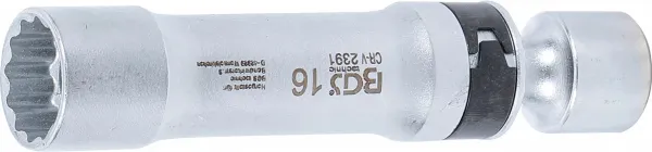 BGS Technics Gola hlavica na zapaľovaciu sviečku s prídržnou pružinou, 12-hran | 16 mm, 10 mm (3/8") račňa (BGS 2391)