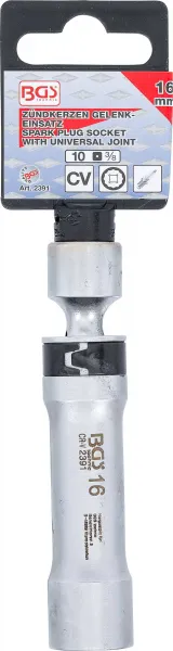 BGS Technics Gola hlavica na zapaľovaciu sviečku s prídržnou pružinou, 12-hran | 16 mm, 10 mm (3/8") račňa (BGS 2391)