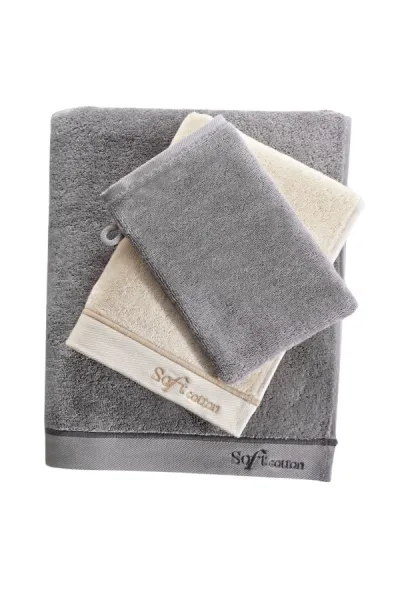 Soft Cotton Darčeková sada uterák, osuška a umývacia žinka AURA