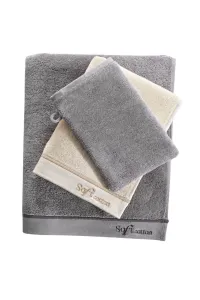 Soft Cotton Darčeková sada uterák, osuška a umývacia žinka AURA