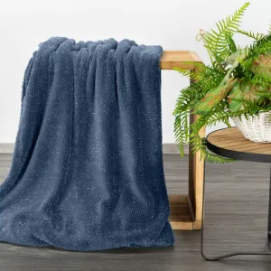 Luxusnéflanelovádekaselegantnoustriebornouniťou-modráŠírka:150cm|Dĺžka:200cm