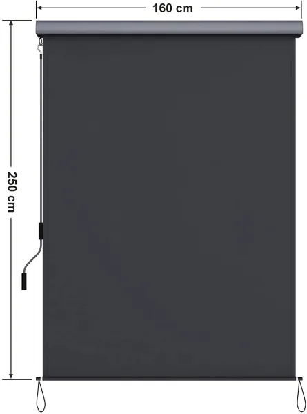 SONGMICS Vertikálna markíza Orrine 250x160 cm sivá