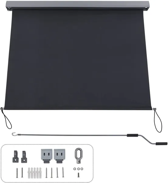 SONGMICS Vertikálna markíza Orrine 250x160 cm sivá