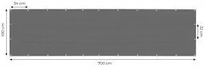 MultiGarden Balkonová zástěna Shadex 100x700 cm šedá