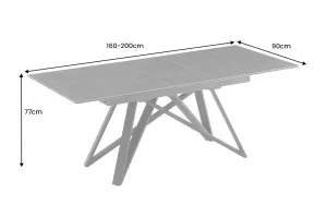 LuxD Rozťahovací keramický stôl Callen 160-200cm grafit