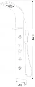 MEXEN - Borg sprchový panel, čierny 7615-03-70