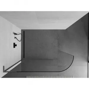 MEXEN/S - KiotoL Sprchová zástena WALK-IN 100 x 200, transparent, grafit kartáčovaná 800-100-103-66-06