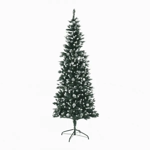 Vianočný stromček so šiškami, posnežený, 210cm, CHRISTMAS TYP 2